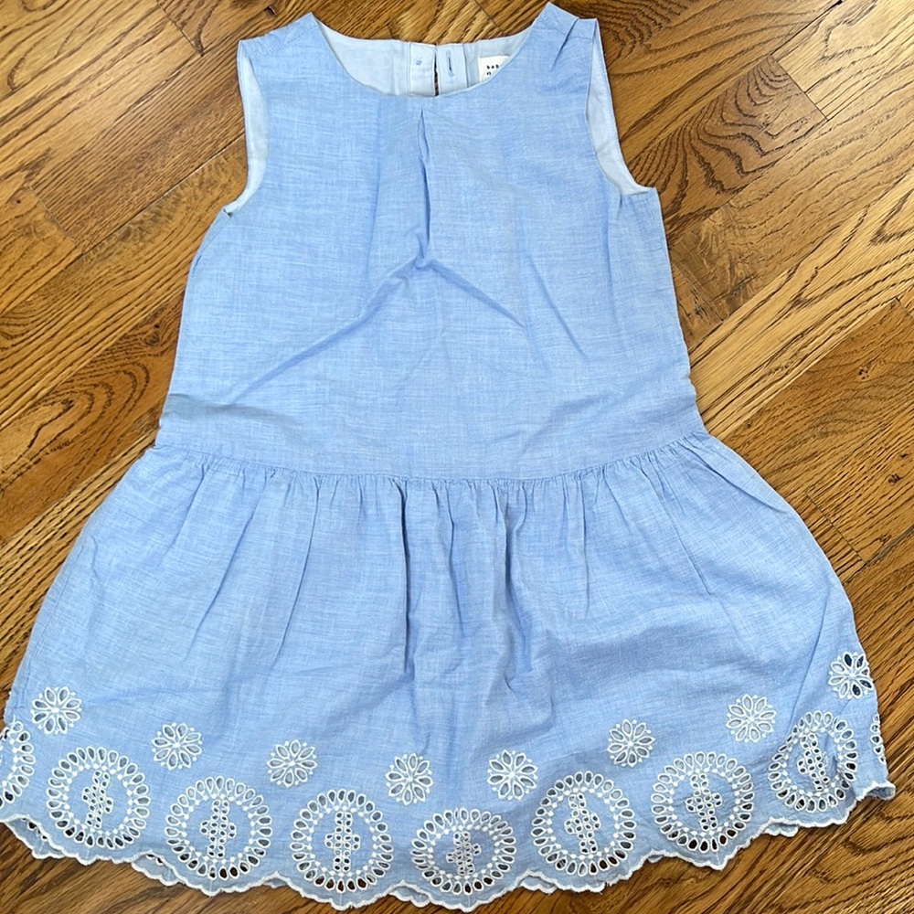 Chambray blue eyelet 4t dress